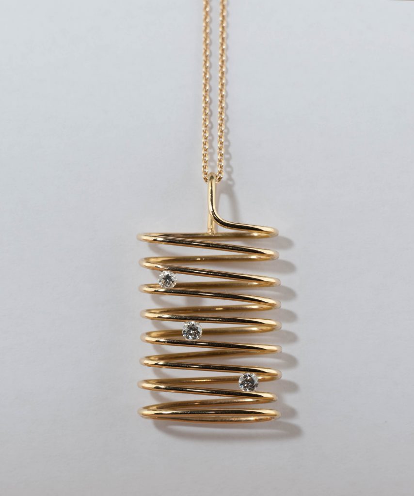 Pendentif « Ressort » et diamant