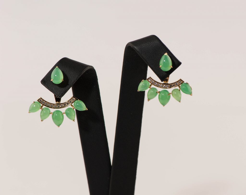 Ensemble chrysoprase et diamant (Vendu)