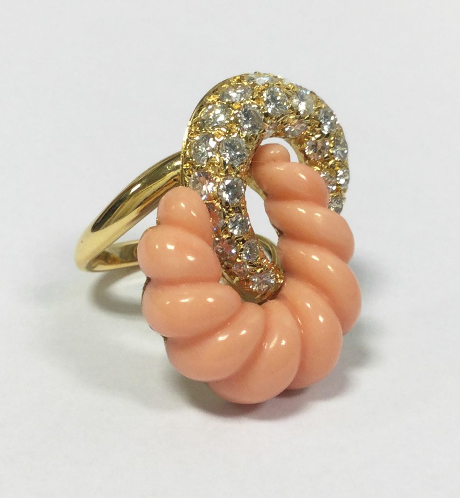 Parure corail et diamant (Vendu)