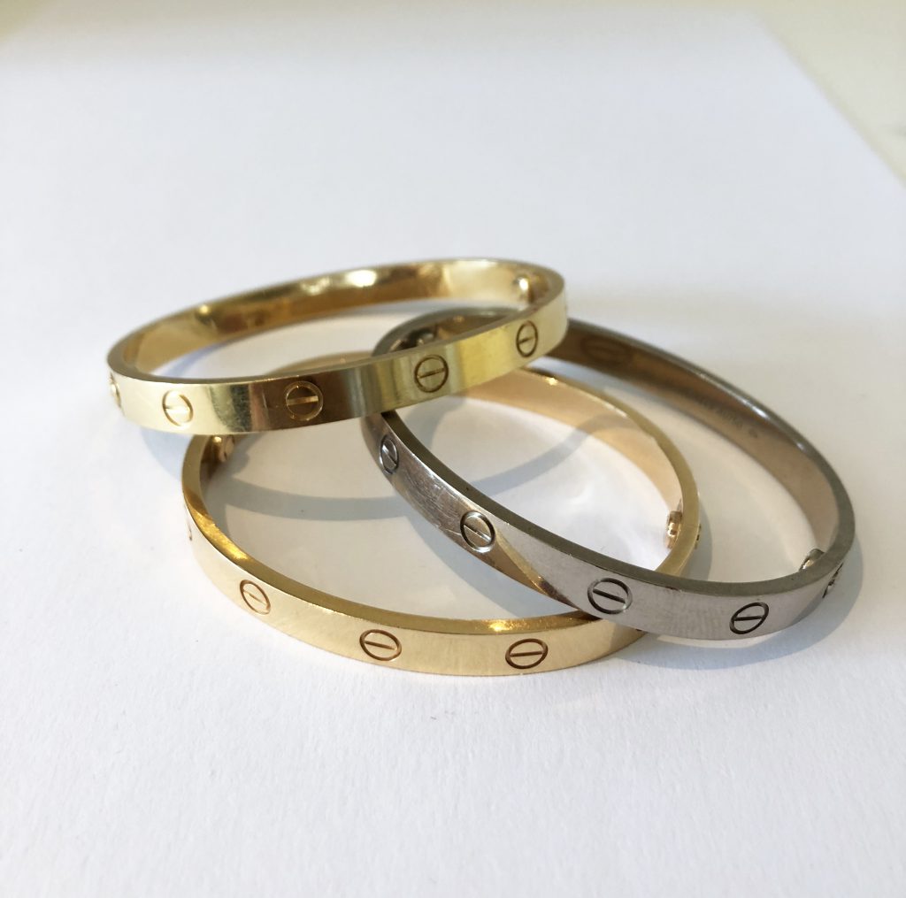 Trois bracelets Love, Cartier (Vendu)