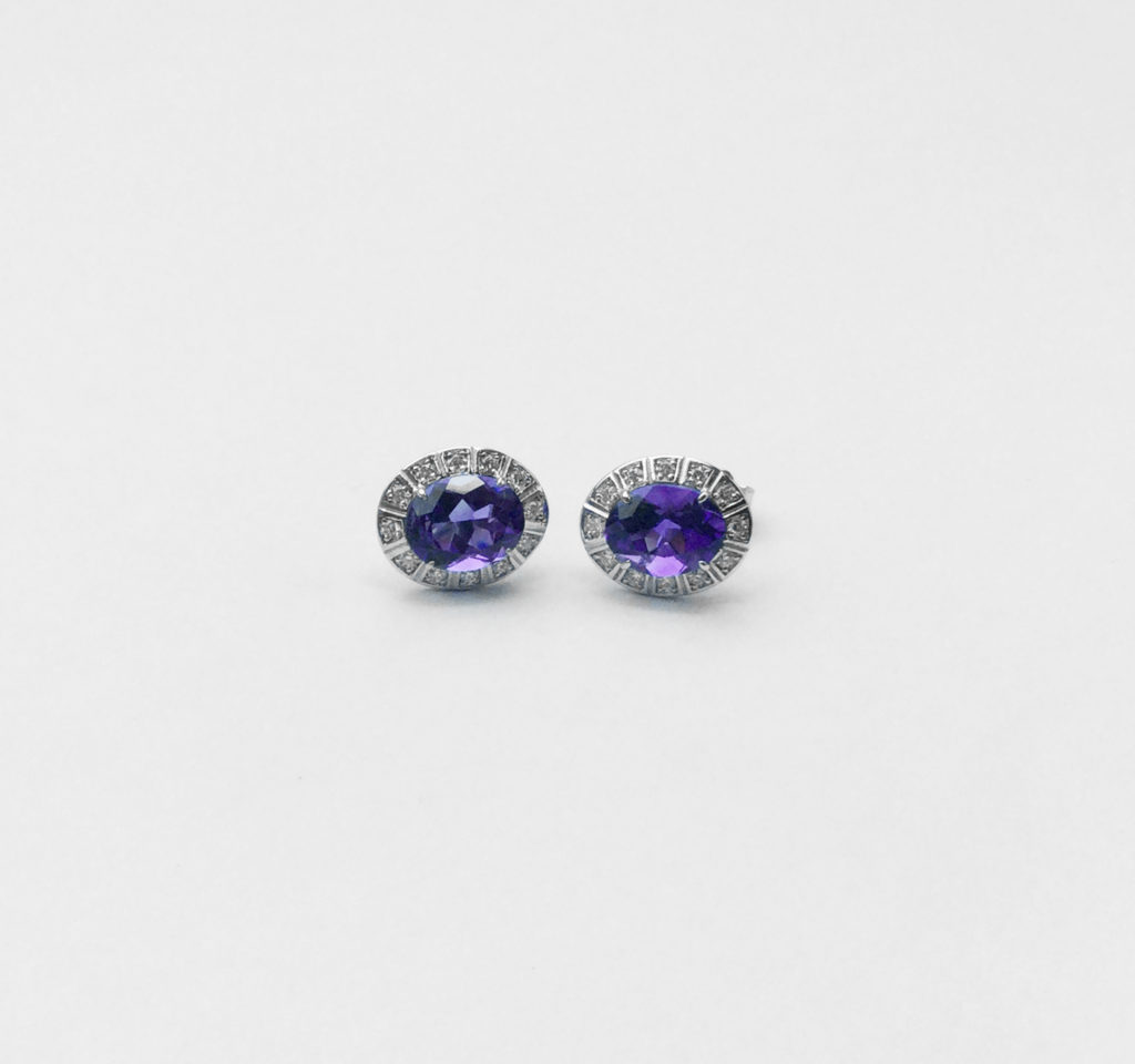Demie parure améthyste et diamant (Vendu)
