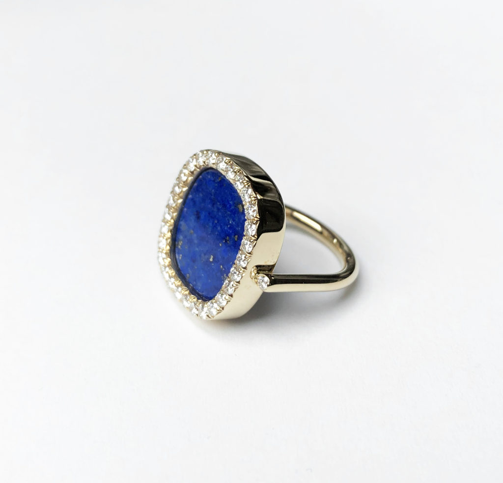 Bague lapis lazuli et diamant (Vendu)