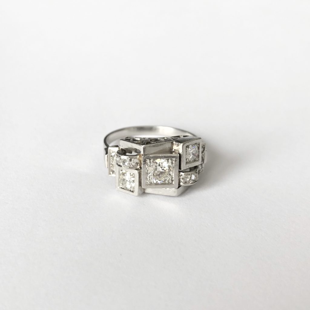Bague platine et diamant Art Déco (Vendu)