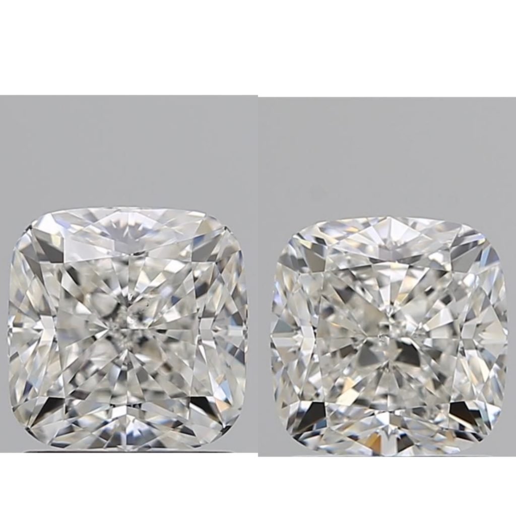 Paire de diamant taille coussin (Vendu)